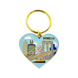 Brooklyn Skyline Heart Keychain